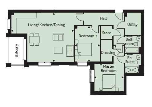 Floor Plan | Flat - Retirement | 16 Lindfield Place, Worthing, BN11 | For Sale